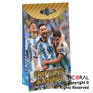 CAMPEONES DEL MUNDO BOLSA PAPEL CON CIERRE x 8